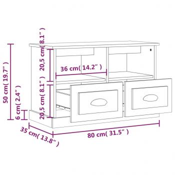 TV-Schrank Weiß 80x35x50 cm Holzwerkstoff