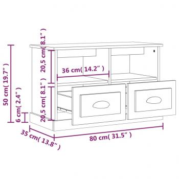 TV-Schrank Schwarz 80x35x50 cm Holzwerkstoff