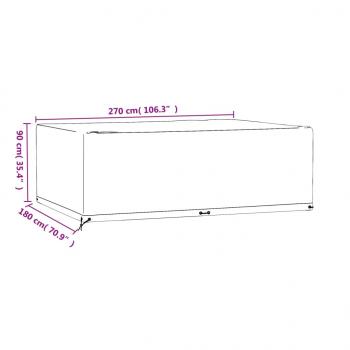 Gartenmöbel-Abdeckung 12 Ösen 270x180x90 cm Rechteckig