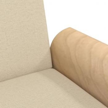 Schlafsofa mit Armlehnen Creme Stoff