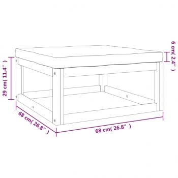 7-tlg. Garten-Lounge-Set mit Taupe Kissen Massivholz