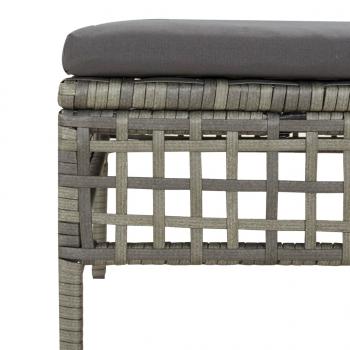 7-tlg. Garten-Lounge-Set mit Kissen Grau Poly Rattan