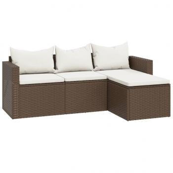 Garten-Lounge-Set Braun Poly Rattan