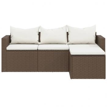 Garten-Lounge-Set Braun Poly Rattan