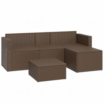 Garten-Lounge-Set Braun Poly Rattan