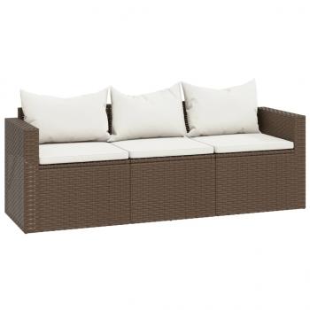 Garten-Lounge-Set Braun Poly Rattan