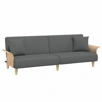 Schlafsofa mit Armlehnen Dunkelgrau Stoff