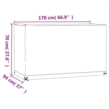 Gartenmöbel-Abdeckungen 2 Stk. 8 Ösen 170x94x70 cm Rechteckig