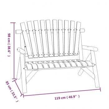 Gartenbank 2-Sitzer 119x85x98 cm Massivholz Fichte