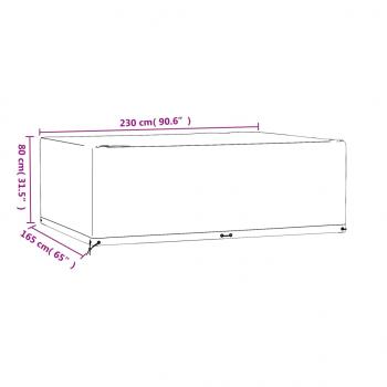 Gartenmöbel-Abdeckungen 2 Stk. 12 Ösen 230x165x80 cm Rechteckig