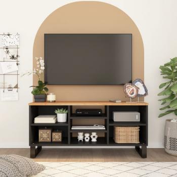 ARDEBO.de - TV-Schrank 100x33x46 cm Massivholz Akazie & Holzwerkstoff