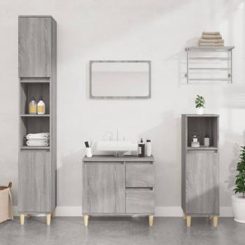 ARDEBO.de - Badschrank Grau Sonoma 65x33x60 cm Holzwerkstoff