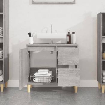 Badschrank Grau Sonoma 65x33x60 cm Holzwerkstoff