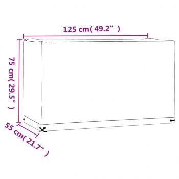 Gartenmöbel-Abdeckung 8 Ösen 125x55x75 cm Rechteckig