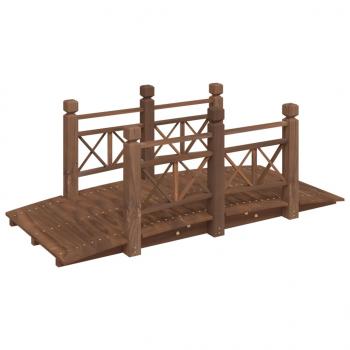 Gartenbrücke mit Geländer 150x67x56 cm Massivholz Fichte