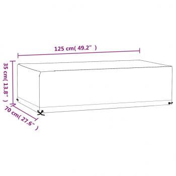 Gartenmöbel-Abdeckungen 2 Stk. 8 Ösen 125x70x35 cm Rechteckig