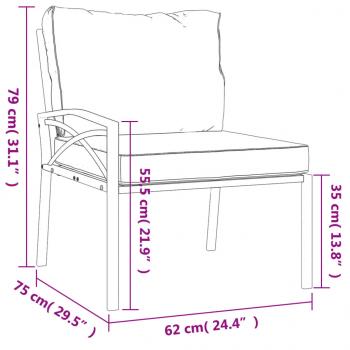 6-tlg. Garten-Lounge-Set mit Sandfarbigen Kissen Stahl