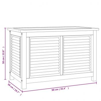 Gartenbox mit Beutel 90x50x58 cm Massivholz Teak