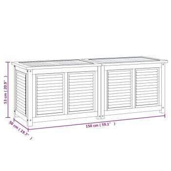 Gartenbox mit Beutel 150x50x53 cm Massivholz Teak