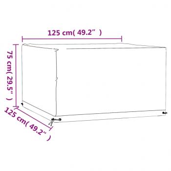 Gartenmöbel-Abdeckung 8 Ösen 125x125x75 cm Quadratisch