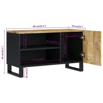 TV-Schrank 80x33x46 cm Massivholz Mango & Holzwerkstoff