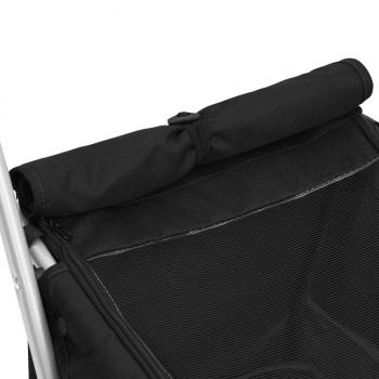 Hundewagen Faltbar Schwarz 100x49x96 cm Leinenstoff