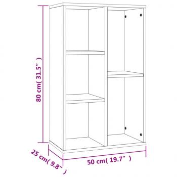 Bücherregal/Sideboard Grau Sonoma 50x25x80 cm Holzwerkstoff