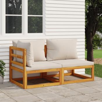 ARDEBO.de - 2-tlg. Garten-Sofa-Set mit Kissen Massivholz Akazie