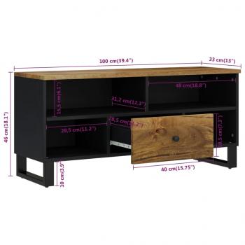 TV-Schrank 100x33x46 cm Massivholz Mango & Holzwerkstoff