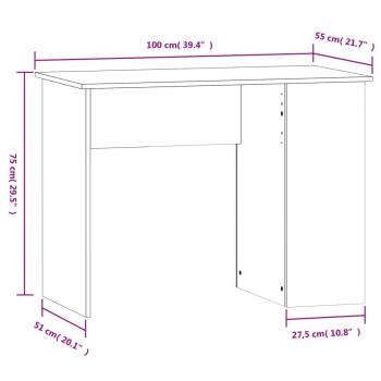 Schreibtisch Betongrau 100x55x75 cm Holzwerkstoff