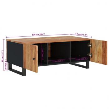 Couchtisch 100x54x40 cm Massivholz Akazie & Holzwerkstoff