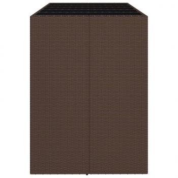 Bartisch mit Glasplatte Braun 185x80x110 cm Poly Rattan