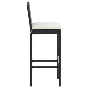 Barhocker mit Kissen 6 Stk. Schwarz Poly Rattan