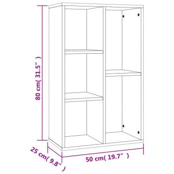 Bücherregal/Sideboard Räuchereiche 50x25x80 cm Holzwerkstoff