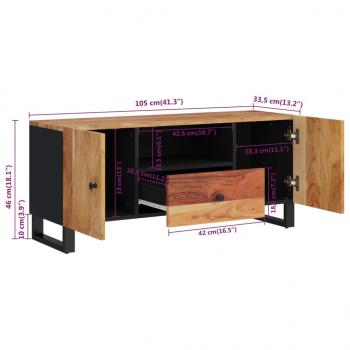 TV-Schrank 105x33,5x46 cm Massivholz Akazie & Holzwerkstoff