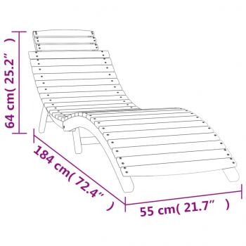 Sonnenliegen 2 Stk. mit Tisch Weiß Massivholz Akazie