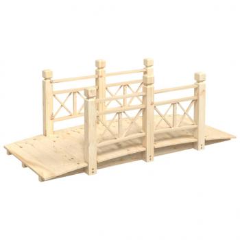 Gartenbrücke mit Geländer 150x67x56 cm Massivholz Fichte