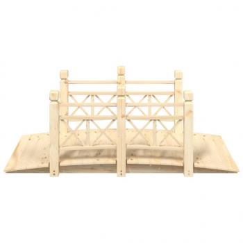 Gartenbrücke mit Geländer 150x67x56 cm Massivholz Fichte