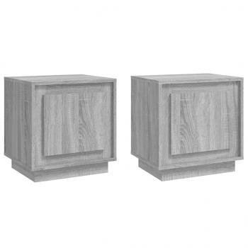 Nachttische 2 Stk. Grau Sonoma 44x35x45 cm Holzwerkstoff