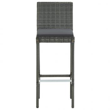 Barhocker mit Kissen 6 Stk. Grau Poly Rattan