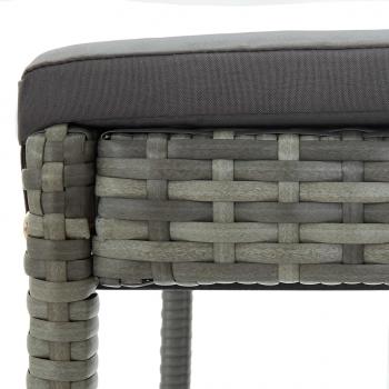 Barhocker mit Kissen 6 Stk. Grau Poly Rattan