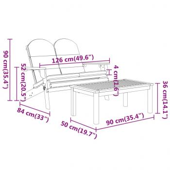 3-tlg. Garten-Lounge-Set Adirondack Massivholz Akazie