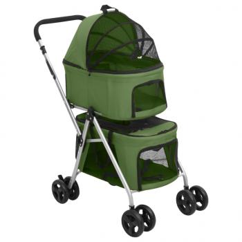 ARDEBO.de - Hundewagen für 2 Hunde Faltbar Grün 83x48x97 cm Oxford-Gewebe