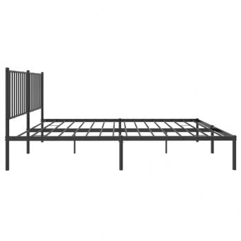 Bettgestell mit Kopfteil Metall Schwarz 150x200 cm