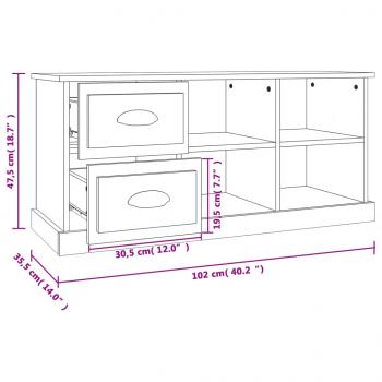 TV-Schrank Räuchereiche 102x35,5x47,5 cm Holzwerkstoff