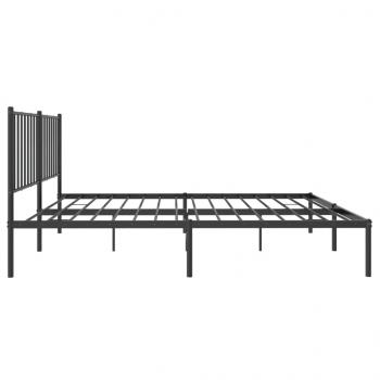 Bettgestell mit Kopfteil Metall Schwarz 135x190 cm