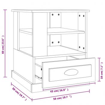 Beistelltisch Grau Sonoma 50x50x60 cm Holzwerkstoff