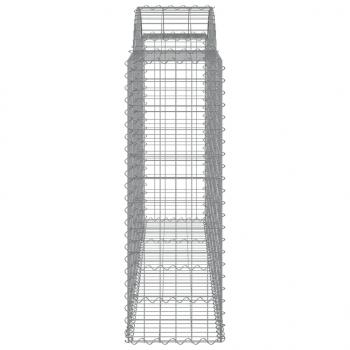 Gabionen mit Hochbogen 2 Stk. 200x50x120/140cm Verzinktes Eisen