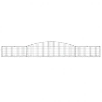 Gabionen mit Hochbogen 4 Stk. 400x30x40/60 cm Verzinktes Eisen