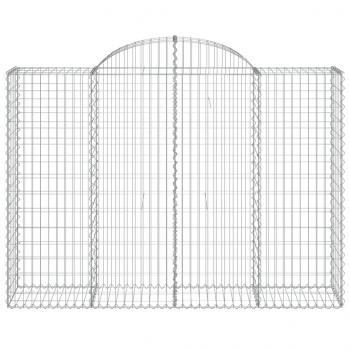 Gabionen mit Hochbogen 2 Stk. 200x50x140/160cm Verzinktes Eisen